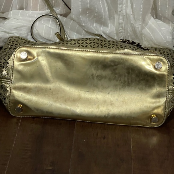 Limited Edition Michael Kors Flower Perforated Travel Tote with Gold Hardware - Picture 5 of 7